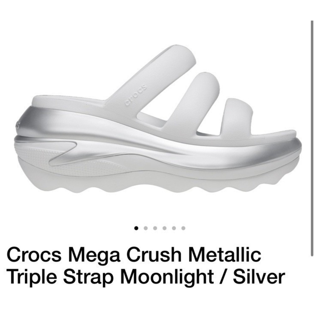 New Womens CROCS MEGA CRUSH TRIPLE STRAP 210459-10Q CHALK WHITE US W 9 M 7
